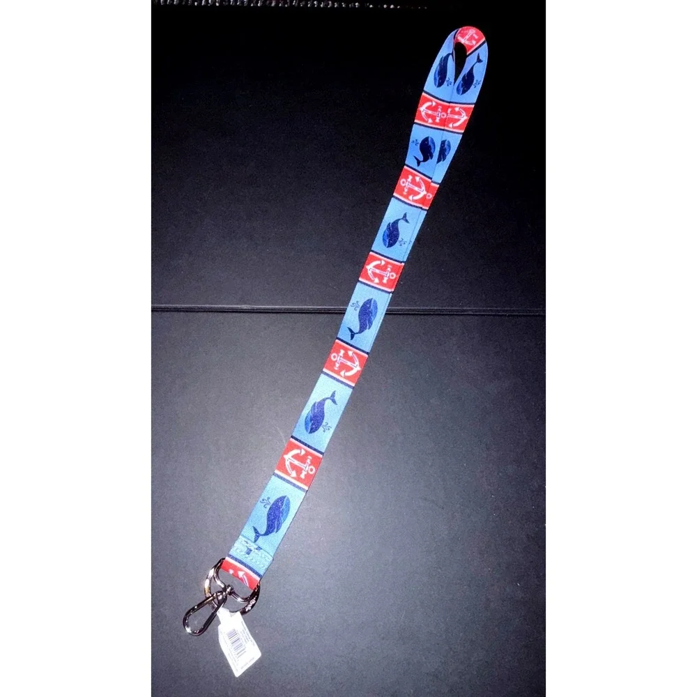 Vera Bradley Wide Lanyard Women Regatta Whale Blue NEW Nautical Anchor